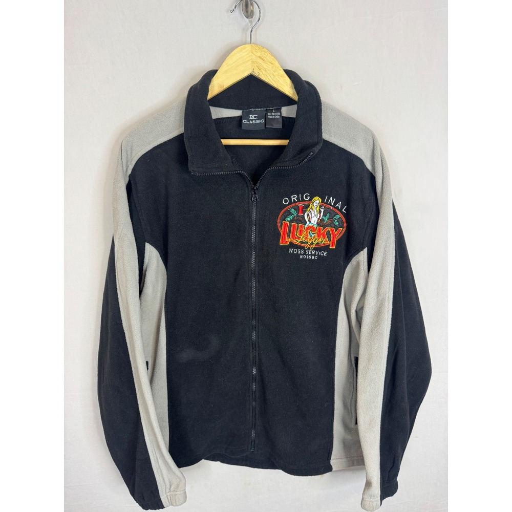 BC Classic Original Lucky Logger Pin Up women Woss Service Fleece Jacket Mens L